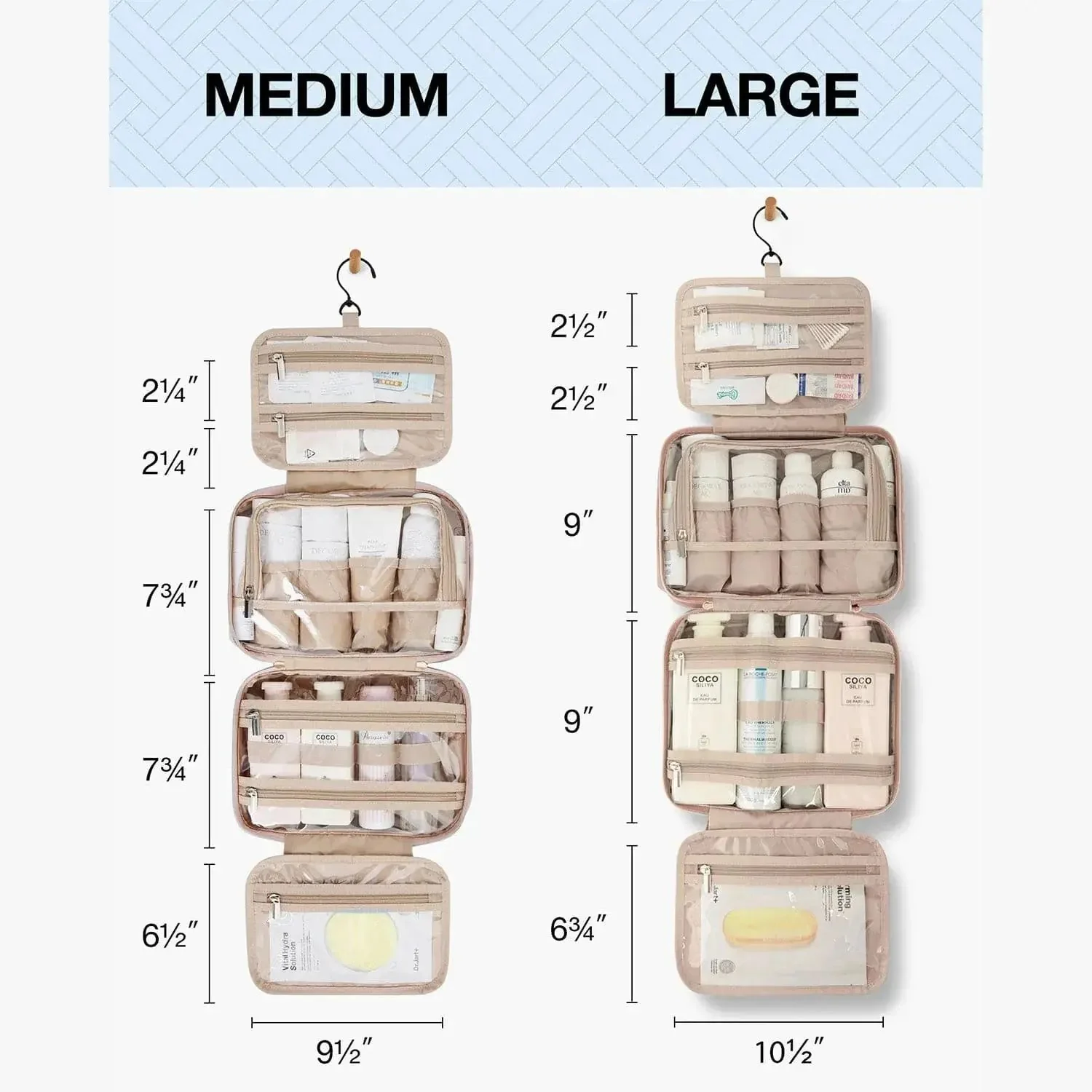 Medium Hanging Travel Makeup Organizer - Image 56